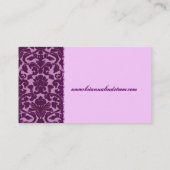 個人的な紫色およびピンクのダマスク織の名刺 名刺 (裏面)