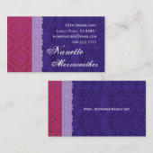 個人的な紫色および青のダマスク織およびレースV29 名刺 (正面/裏面)