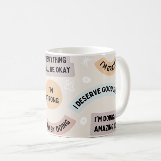 個人的な肯定マグカップ：ママの贈り物、コーヒー愛好家 コーヒーマグカップ (正面右)