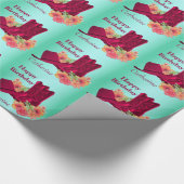 個人的な西部のハッピーバースデーのカウボーイ・ブーツの帽子 ラッピングペーパー (角)