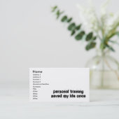 個人的な訓練は私の生命を一度救いました 名刺 (スタンド正面)