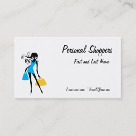 個人的な買物客の青および黄色のバッグ 名刺