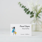 個人的な買物客の青および黄色のバッグ 名刺 (スタンド正面)