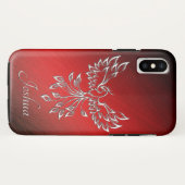 個人的な赤い黒灰およびフェニックス Case-Mate iPhoneケース (裏面(横))