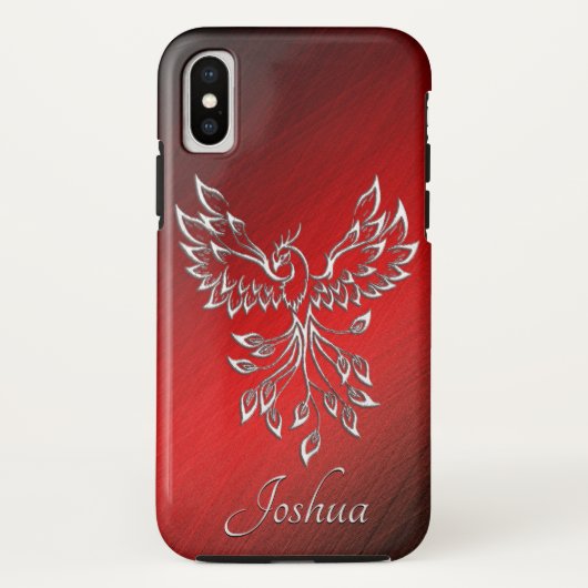 個人的な赤い黒灰およびフェニックス Case-Mate iPhoneケース (裏面)