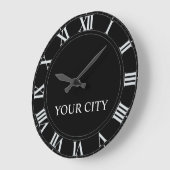 個人的な都市時計(暗い) ラージ壁時計 (傾斜)
