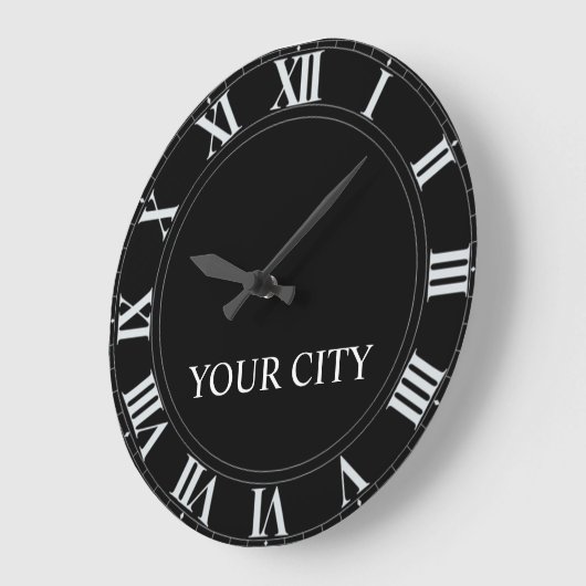 個人的な都市時計(暗い) ラージ壁時計 (傾斜)