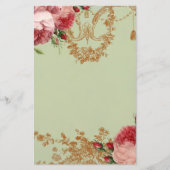個人的なBlenheimローズのエレガントなセージグリーン- 便箋 (正面)