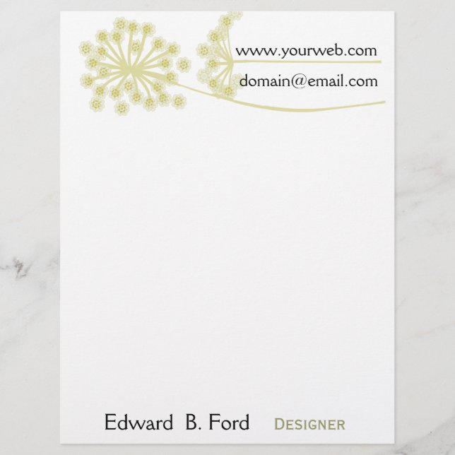 個人的にあなたの! ヴィンテージの花の花 レターヘッド (正面)