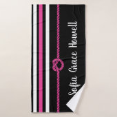 個人的に！黒とピンクのカスタムバスタオル バスタオル (バスタオル)