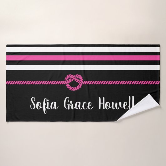 個人的に！黒とピンクのカスタムバスタオル バスタオル (バスタオル)