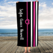 個人的に！黒とピンクのカスタムバスタオル バスタオル