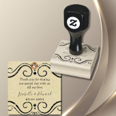 個人的結婚なカップルの感謝メッセージ ラバースタンプ