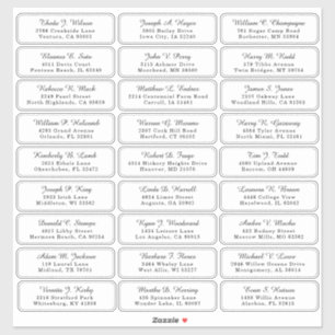 個人結婚のゲスト住所 シール