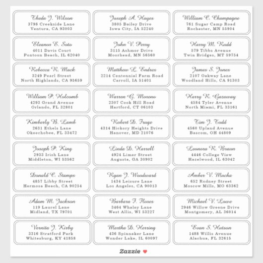 個人結婚のゲスト住所 シール (シート)