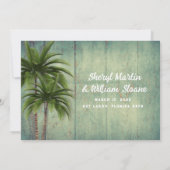 個人結婚のPalm Trees写真の発表 招待状 (裏面)