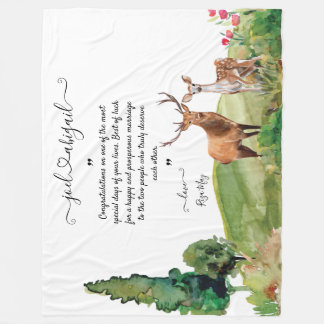 個人結婚メッセージの毛布 フリースブランケット