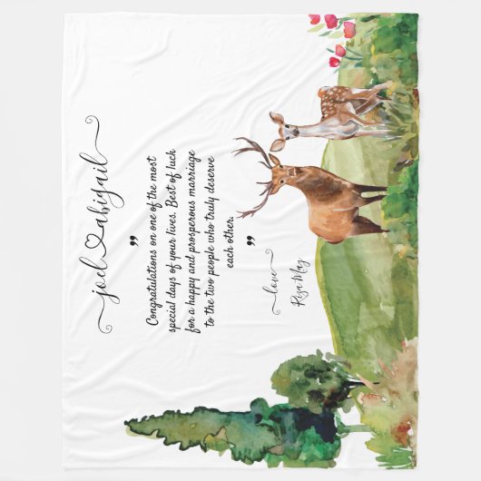 個人結婚メッセージの毛布 フリースブランケット (正面)