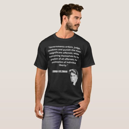 個人自由エマゴールドマン引用文 Tシャツ (正面フル)