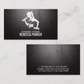 個人訓練フィットネスの女性ダンベル 名刺 (正面/裏面)