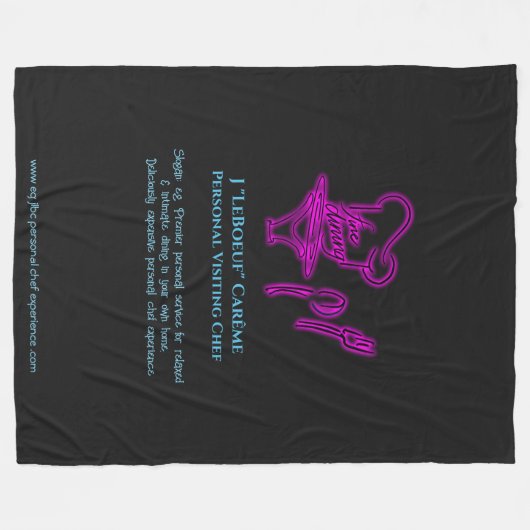 個人訪問シェフ体験 フリースブランケット (正面(横))