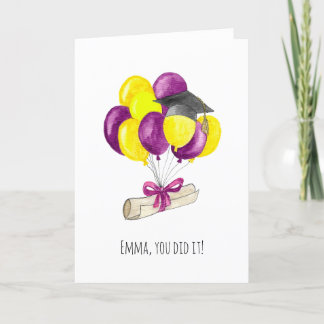 個人設定で卒業カードを作成 サンキューカード