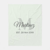 個人設定と家族の名前の日付のカスタム フリースブランケット (正面)