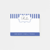 個人設定のクラシックな電気ブルーのストライプ ポストイット (正面)