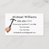 個人設定の便利屋ホーム修理簡単読 名刺 (裏面)