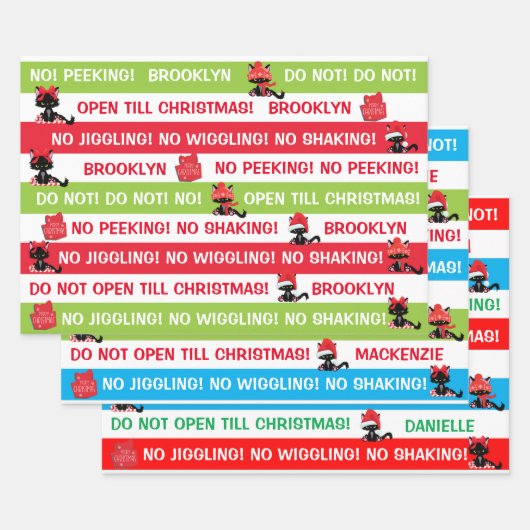 個人設定はクリスマス·クランキー·キャットまで開けない ラッピングペーパーシート (セット)