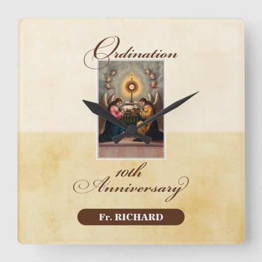 個人設定10周年記念エンジェル スクエア壁時計 (正面)