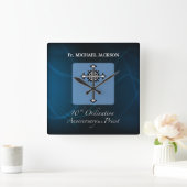 個人設定10回出家記念日 スクエア壁時計 (ホーム)