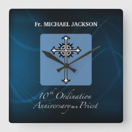 個人設定10回出家記念日 スクエア壁時計