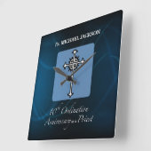 個人設定10回出家記念日 スクエア壁時計 (傾斜)