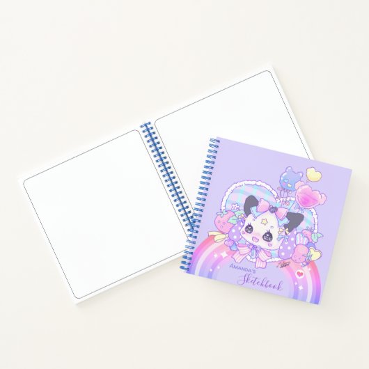 個人設定 – かわいいのかわいい子猫バニー、紫 ノートブック (内部)