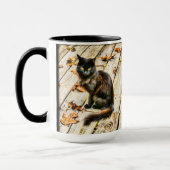 個人設定：ハロウィーン黒猫の写真 マグカップ (左)