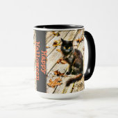 個人設定：ハロウィーン黒猫の写真 マグカップ (正面右)