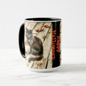 個人設定：ハロウィーン黒猫の写真 マグカップ (正面左)