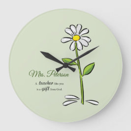 個人設定、先生ありがとう、宗教的な花 ラージ壁時計