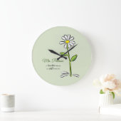 個人設定、先生ありがとう、宗教的な花 ラージ壁時計 (ホーム)