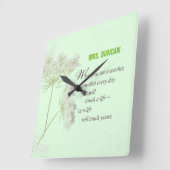 個人設定、先生認定日ありがとう スクエア壁時計 (傾斜)