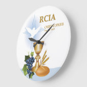 個人設定、RCIAおめでとうカトリック聖餐式 ラージ壁時計 (傾斜)