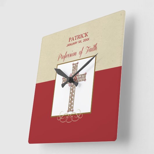 個人設定、RCIA恵み、信仰の専門 スクエア壁時計 (傾斜)