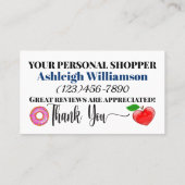 個人買い物客の名刺 名刺 (裏面)