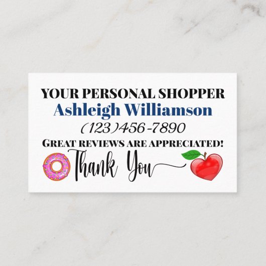 個人買い物客の名刺 名刺 (裏面)