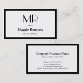 個人買い物客 – Clean スタイリッシュ Monogram 名刺 (正面/裏面)