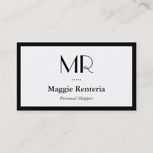 個人買い物客 – Clean スタイリッシュ Monogram 名刺 (正面)