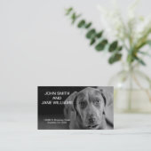 個人通話カード：カップルとペットの写真 名刺 (スタンド正面)