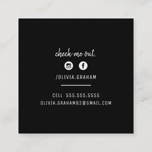 個人連絡のはっきりした縁ど黒い光沢のある金ゴールド スクエア名刺 (裏面)