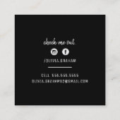 個人連絡黒バラ金ゴールド スクエア名刺 (裏面)